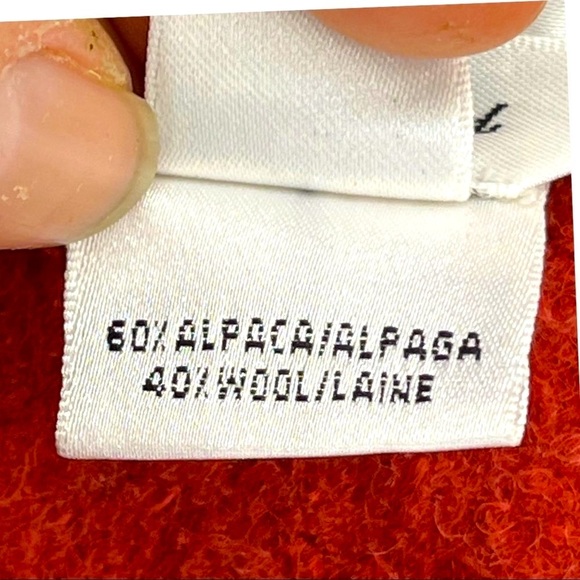 Talbots Woman’s Alpaca Wool Blend Rich Orange Pea Coat Size M - Picture 6 of 7